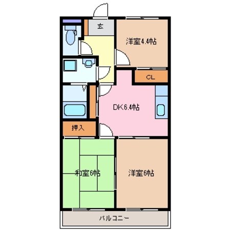 内部駅 徒歩19分 2階の物件間取画像